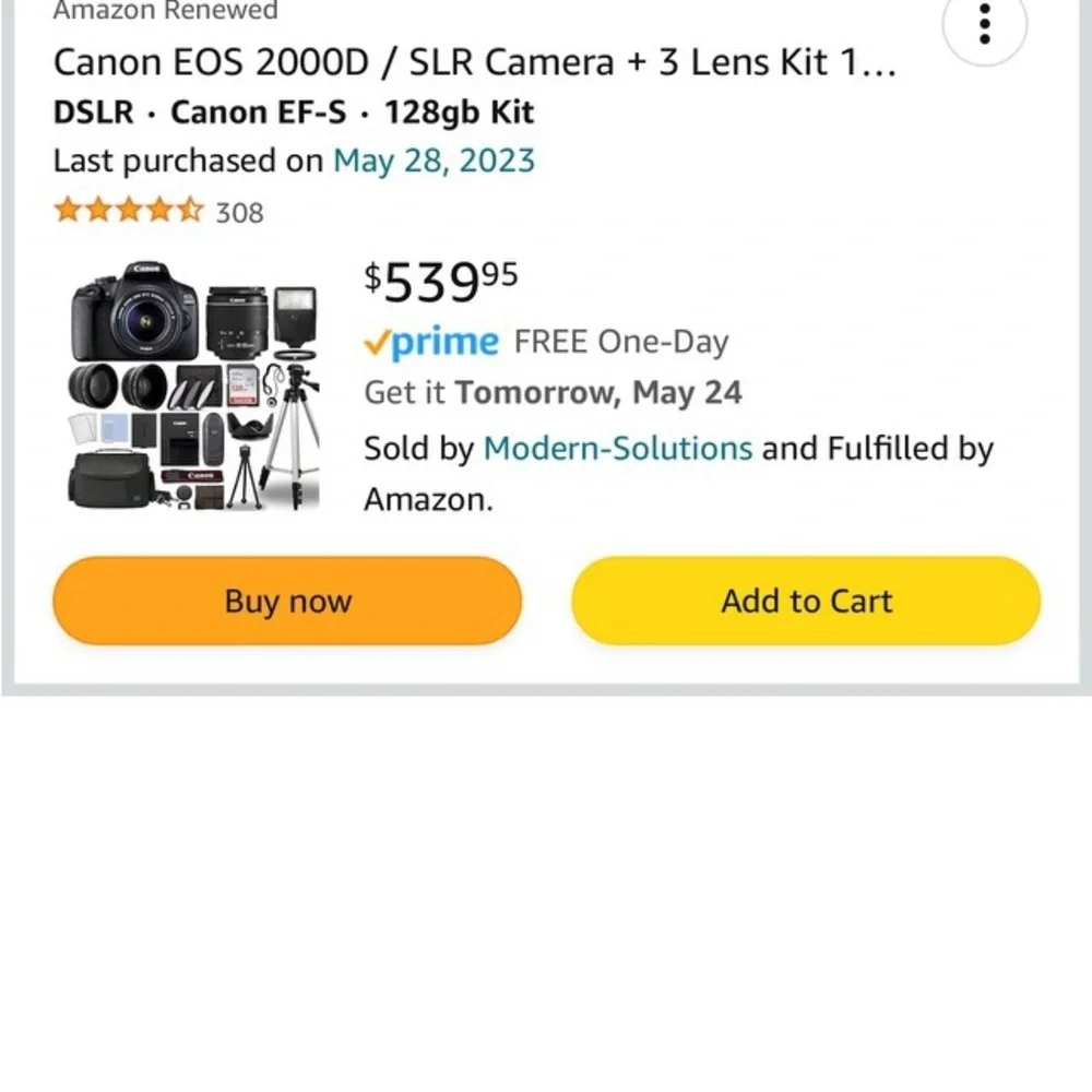 Never used Canon EOS 2000D Camera